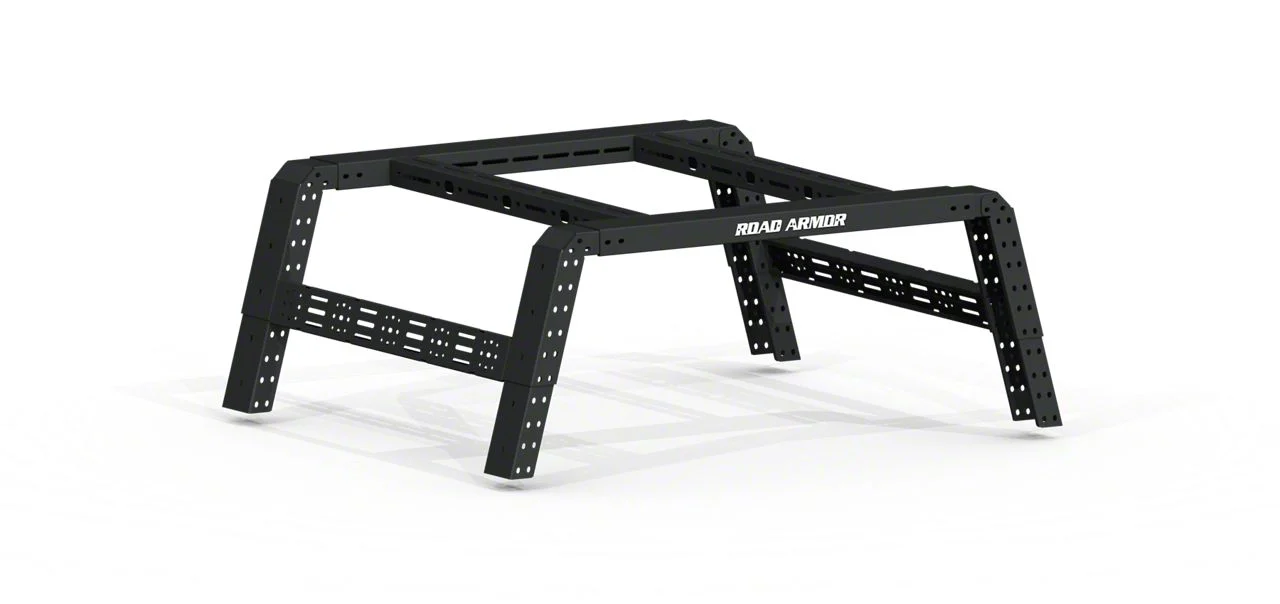 Road Armor TRECK Adjustable Bed Rack System; Textured Black (07-26 Silverado 2500 HD w/ 6.50-Foot Standard Box)