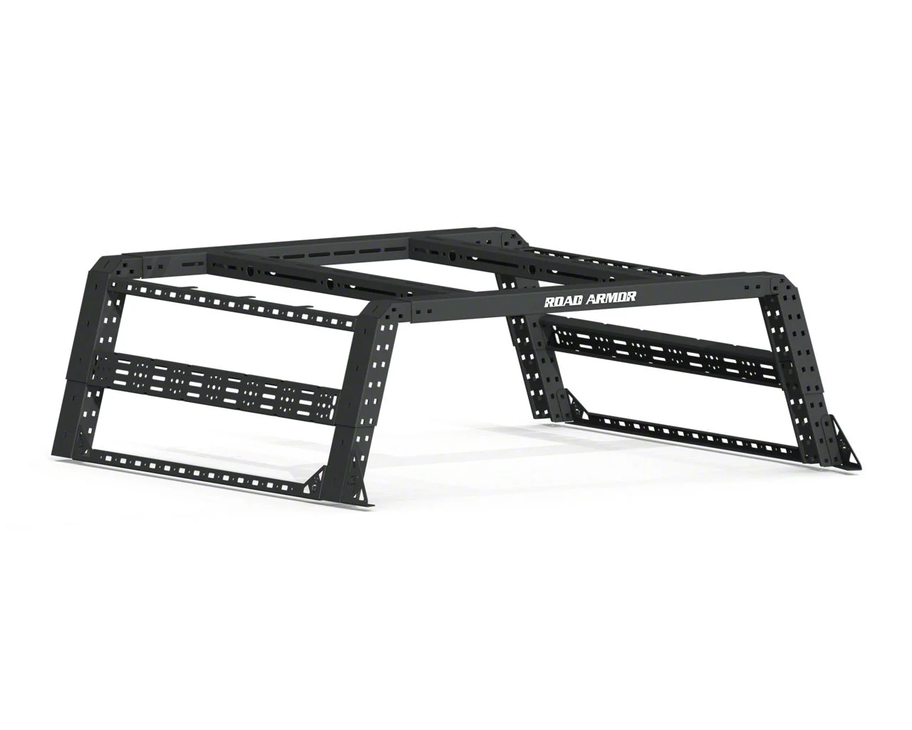 Road Armor TRECK Overland Adjustable Bed Rack System; Textured Black (07-26 Silverado 2500 HD w/ 6.50-Foot Standard Box)