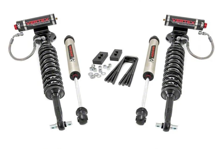 Rough Country Offroad 2-Inch Leveling Lift Kit with Vertex Adjustable Coil-Overs and V2 Monotube Shocks (14-20 4WD F-150, Excluding Raptor)