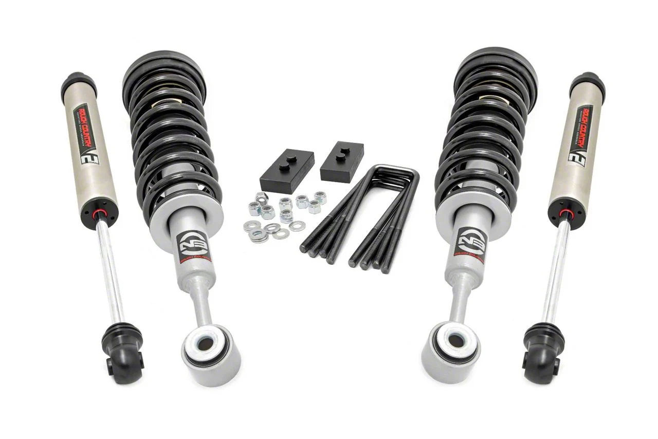 Rough Country 2.50-Inch Front Leveling Lift Kit with Lifted N3 Struts and V2 Monotube Shocks (04-08 2WD F-150)