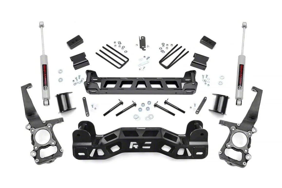 Rough Country Suspension 4-Inch Suspension Lift Kit with Premium N3 Shocks (09-10 2WD F-150)