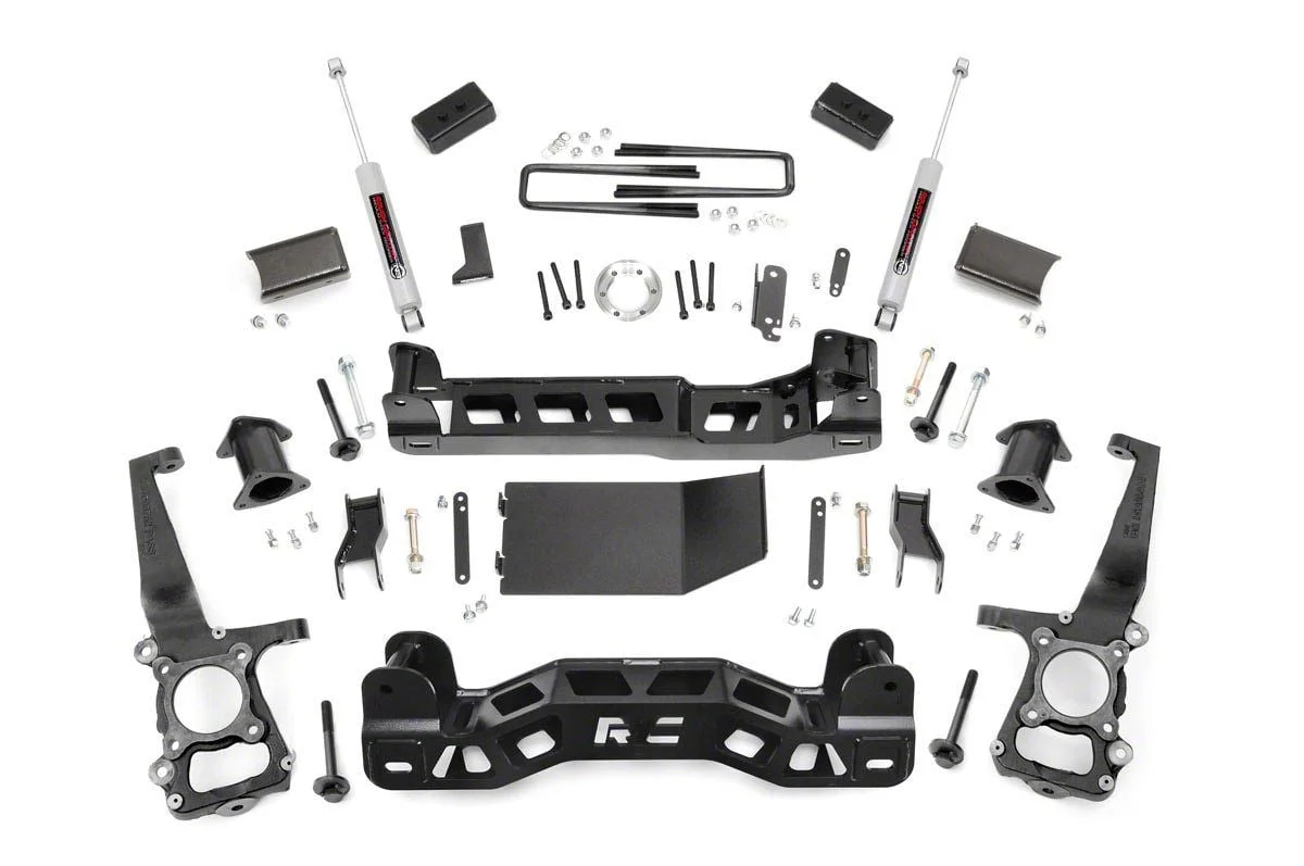 Rough Country Suspension 4-Inch Suspension Lift Kit with Premium N3 Shocks (09-10 4WD F-150)