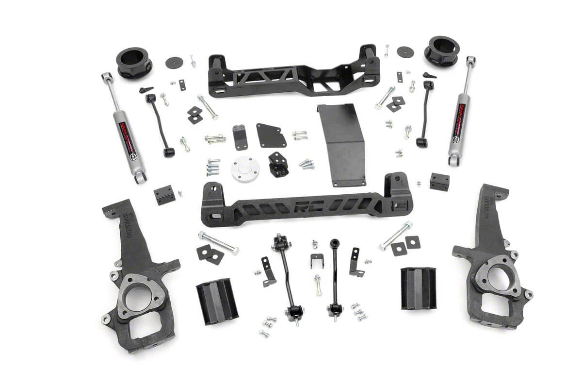 Rough Country Suspension 4-Inch Suspension Lift Kit with Premium N3 Shocks (12-18 4WD RAM 1500 w/o Air Ride)