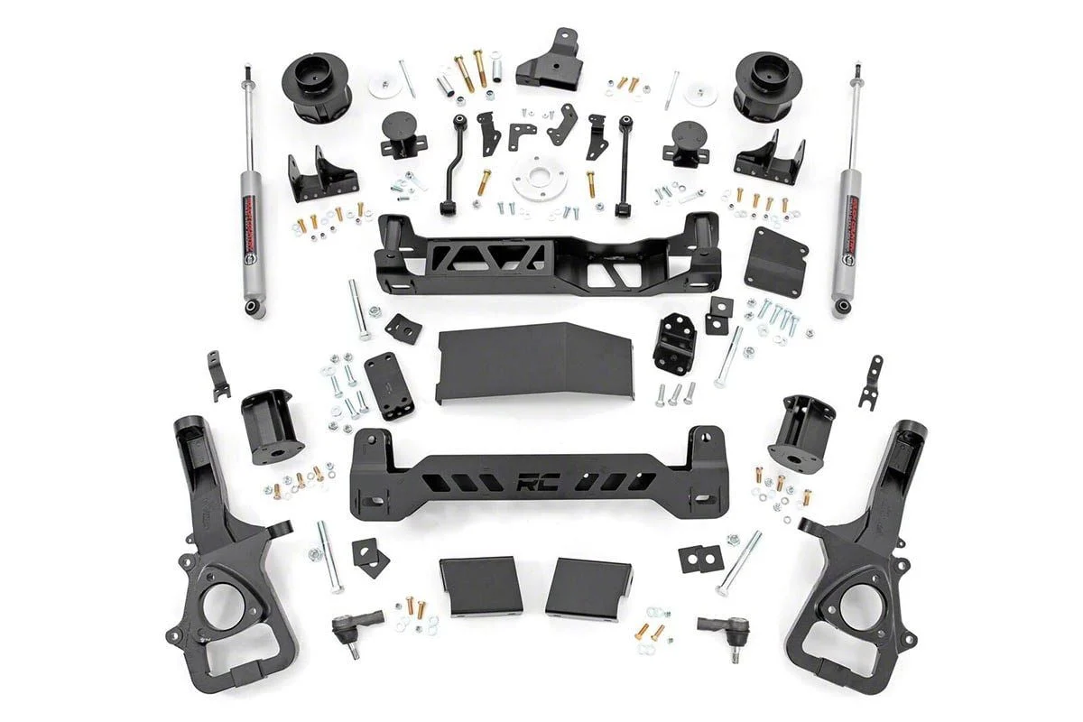 Rough Country 5-Inch Suspension Lift Kit with Premium N3 Shocks (19-24 4WD RAM 1500 w/ Air Ride, Excluding TRX)