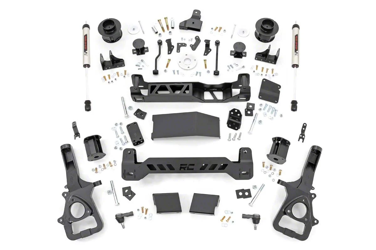 Rough Country 5-Inch Suspension Lift Kit with V2 Monotube Shocks (19-24 4WD RAM 1500 w/ Air Ride)