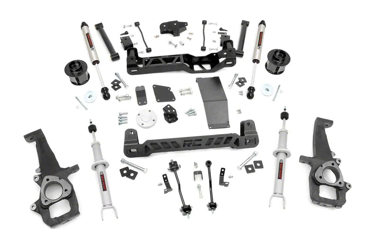 Rough Country 6-Inch Suspension Lift Kit with Lifted N3 Struts and V2 Monotube Shocks (12-18 4WD RAM 1500 w/o Air Ride)