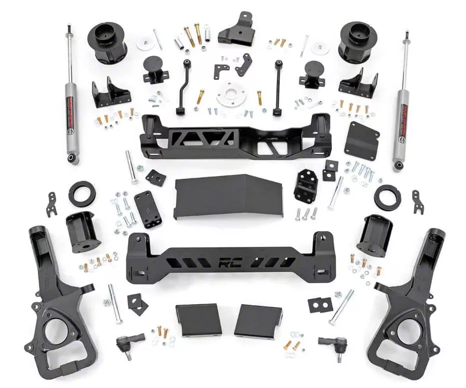 Rough Country 6-Inch Suspension Lift Kit with Strut Spacers and Premium N3 Shocks (19-24 4WD RAM 1500 w/o Air Ride, Excluding TRX)