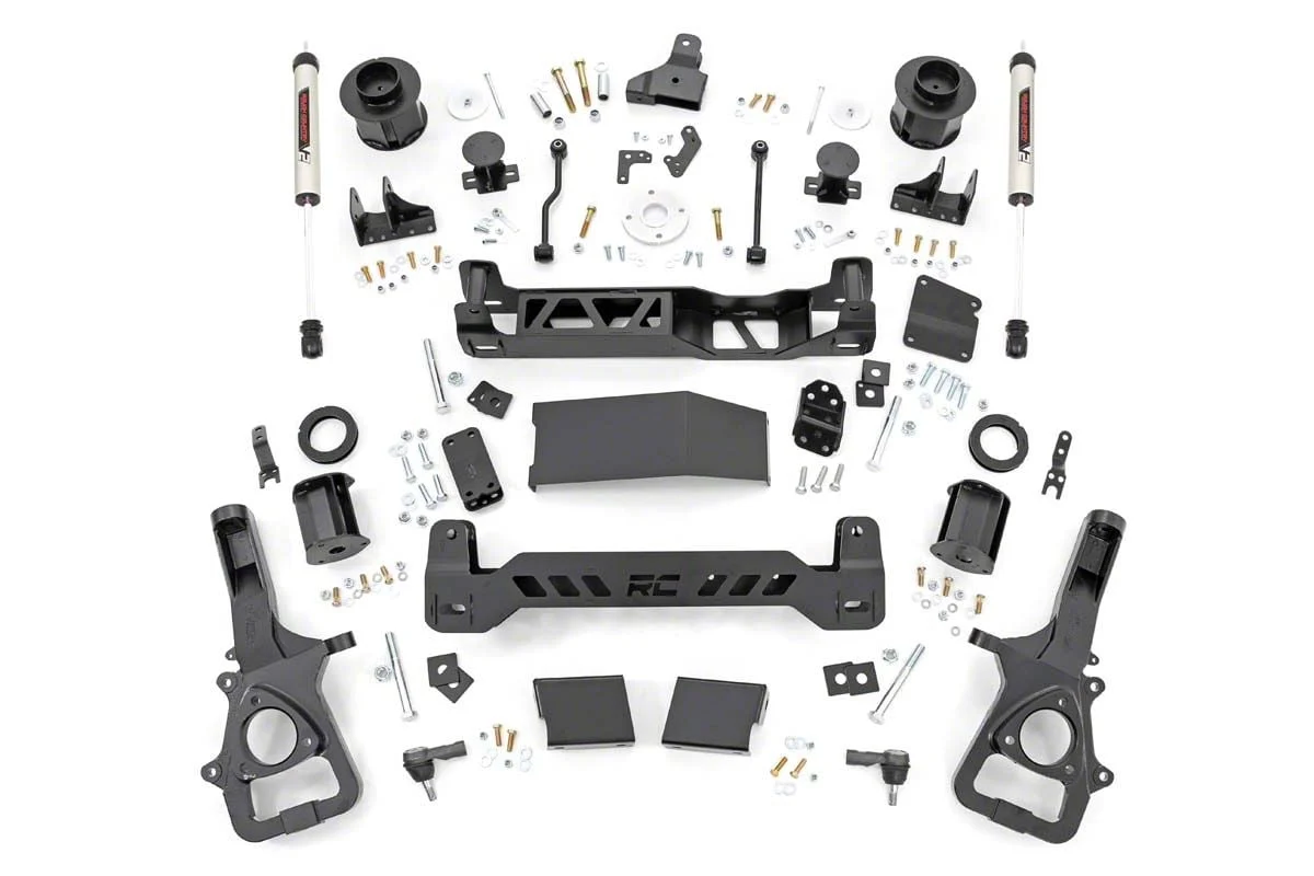 Rough Country Suspension 6-Inch Suspension Lift Kit with V2 Monotube Shocks for 22XL Wheel Models (19-24 4WD RAM 1500 w/o Air Ride, Excluding TRX)