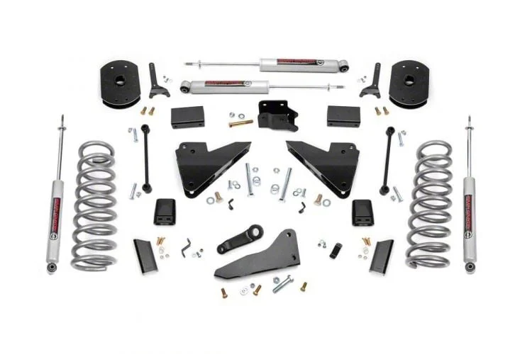 Rough Country Suspension 5-Inch Coil Spring Suspension Lift Kit with Radius Arm Drop Brackets and Premium N3 Shocks (14-18 4WD 5.7L/6.4L RAM 2500, Excluding Power Wagon)