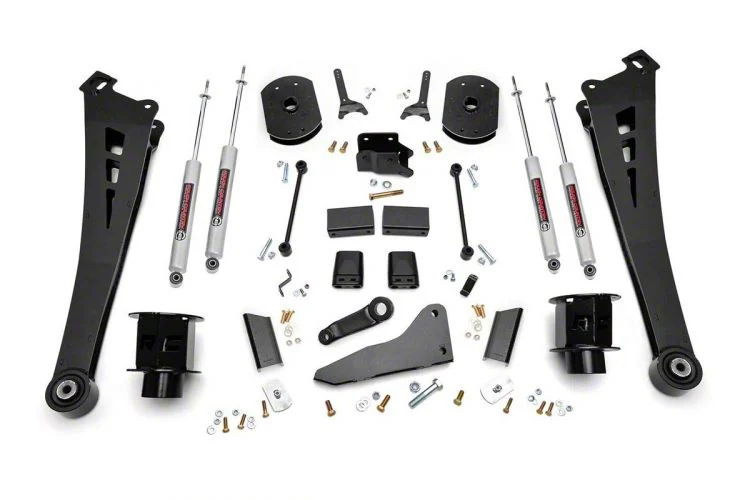 Rough Country Suspension 5-Inch Radius Arm Suspension Lift Kit with Coil Spacers and Premium N3 Shocks (14-18 4WD RAM 2500, Excluding Power Wagon)