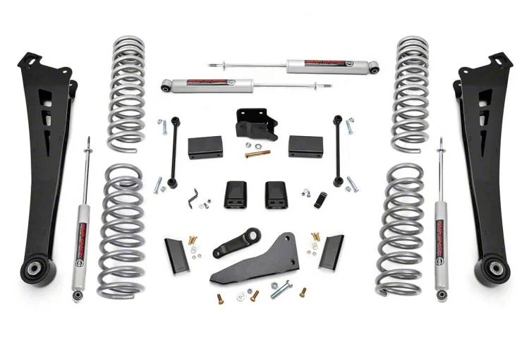 Rough Country Suspension 5-Inch Radius Arm Suspension Lift Kit with Dual Rate Coil Springs and Premium N3 Shocks (14-18 4WD 6.7L RAM 2500, Excluding Power Wagon)