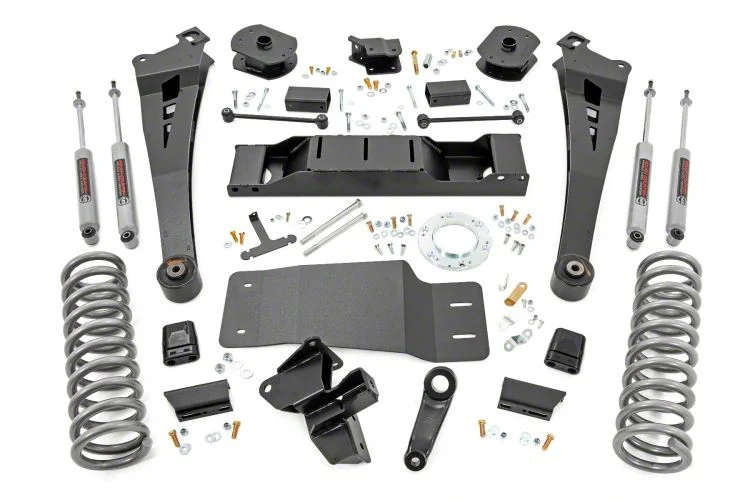 Rough Country Suspension 5-Inch Radius Arm Suspension Lift Kit with Standard Rate Coil Springs and Premium N3 Shocks (19-26 4WD 6.7L RAM 2500 w/ Non-AISIN Transmission, Excluding Power Wagon)