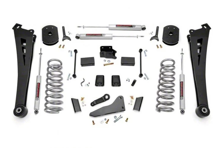 Rough Country Suspension 5-Inch Radius Arm Suspension Lift Kit with Standard Rate Coil Springs and Premium N3 Shocks (14-18 4WD 5.7L/6.4L RAM 2500, Excluding Power Wagon)