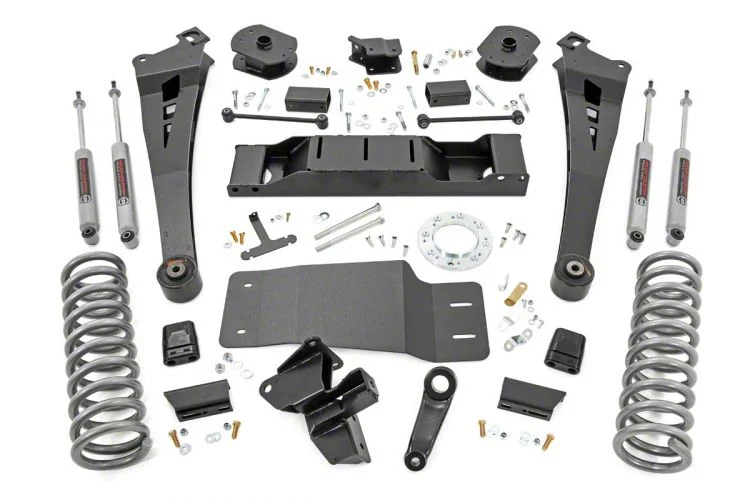 Rough Country Suspension 5-Inch Radius Arm Suspension Lift Kit with Standard Rate Coil Springs and Premium N3 Shocks (19-26 4WD 6.7L RAM 2500 w/ AISIN Transmission, Excluding Power Wagon)
