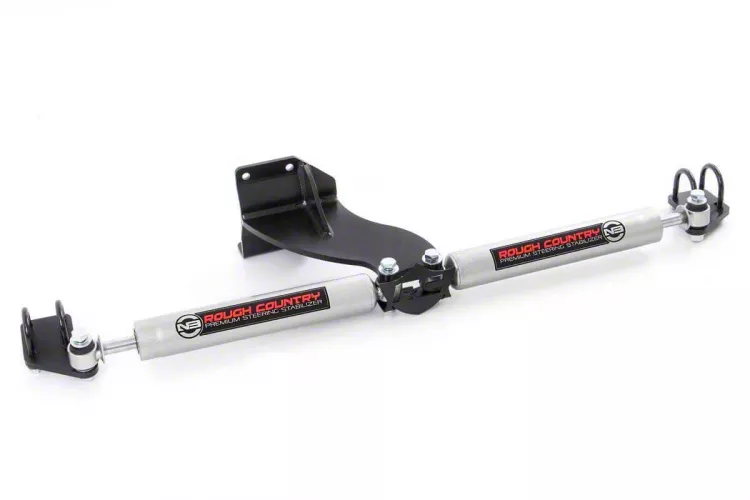 Rough Country Suspension Dual Steering Stabilizer for 2.50-Inch Lift (14-26 4WD RAM 2500)
