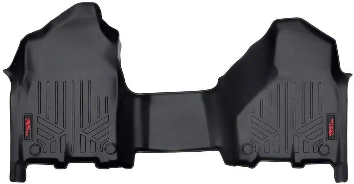 Rough Country Heavy Duty Front Over the Hump Floor Mats; Black (19-25 RAM 2500 Crew Cab)