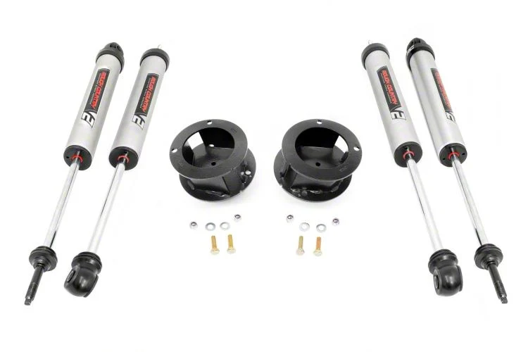 Rough Country Suspension 2.50-Inch Front Leveling Kit with V2 Monotube Shocks (13-26 4WD RAM 3500 w/ Rear Coil Springs, Excluding Power Wagon)