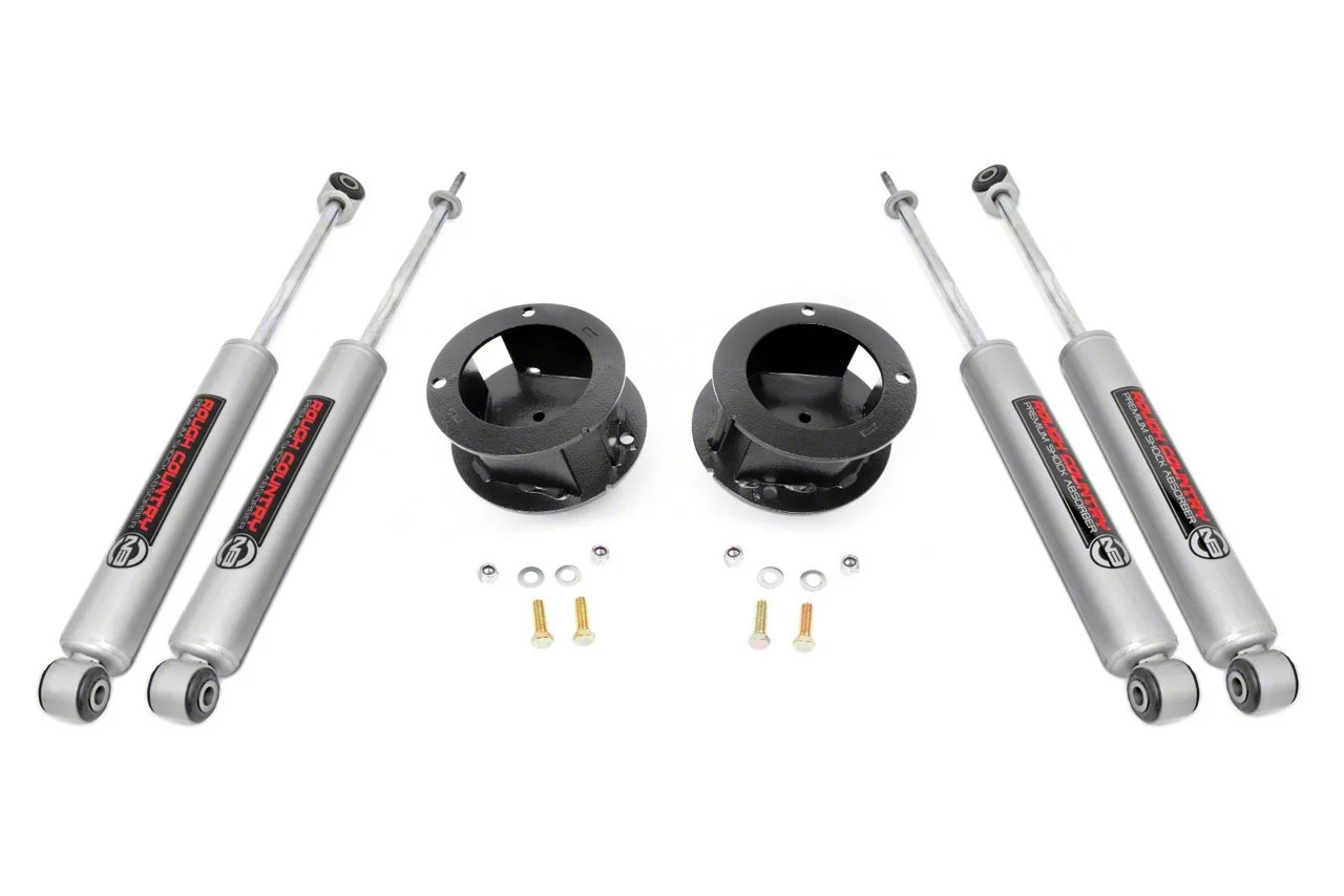 Rough Country Suspension 2.50-Inch Front Leveling Lift Kit with Premium N3 Shocks (13-26 4WD RAM 3500 w/ Rear Leaf Springs, Excluding Power Wagon)