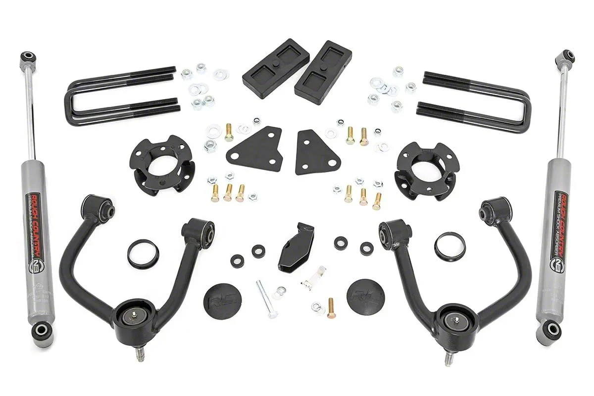Rough Country Suspension 3.50-Inch Suspension Lift Kit with Premium N3 Shocks (19-23 4WD Ranger w/ Factory Aluminum Knuckles, Excluding Tremor)