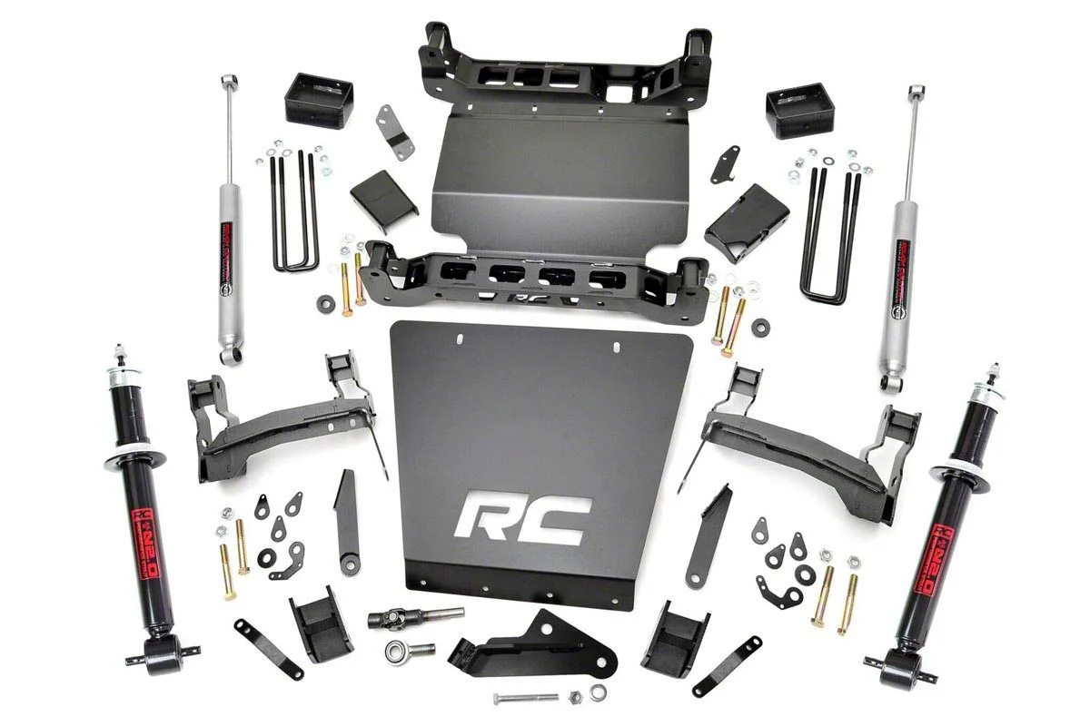 Rough Country Suspension 5-Inch Bracket Kit Suspension Lift Kit with Lifted Struts and Premium N3 Shocks (14-18 4WD Sierra 1500, Excluding Denali)