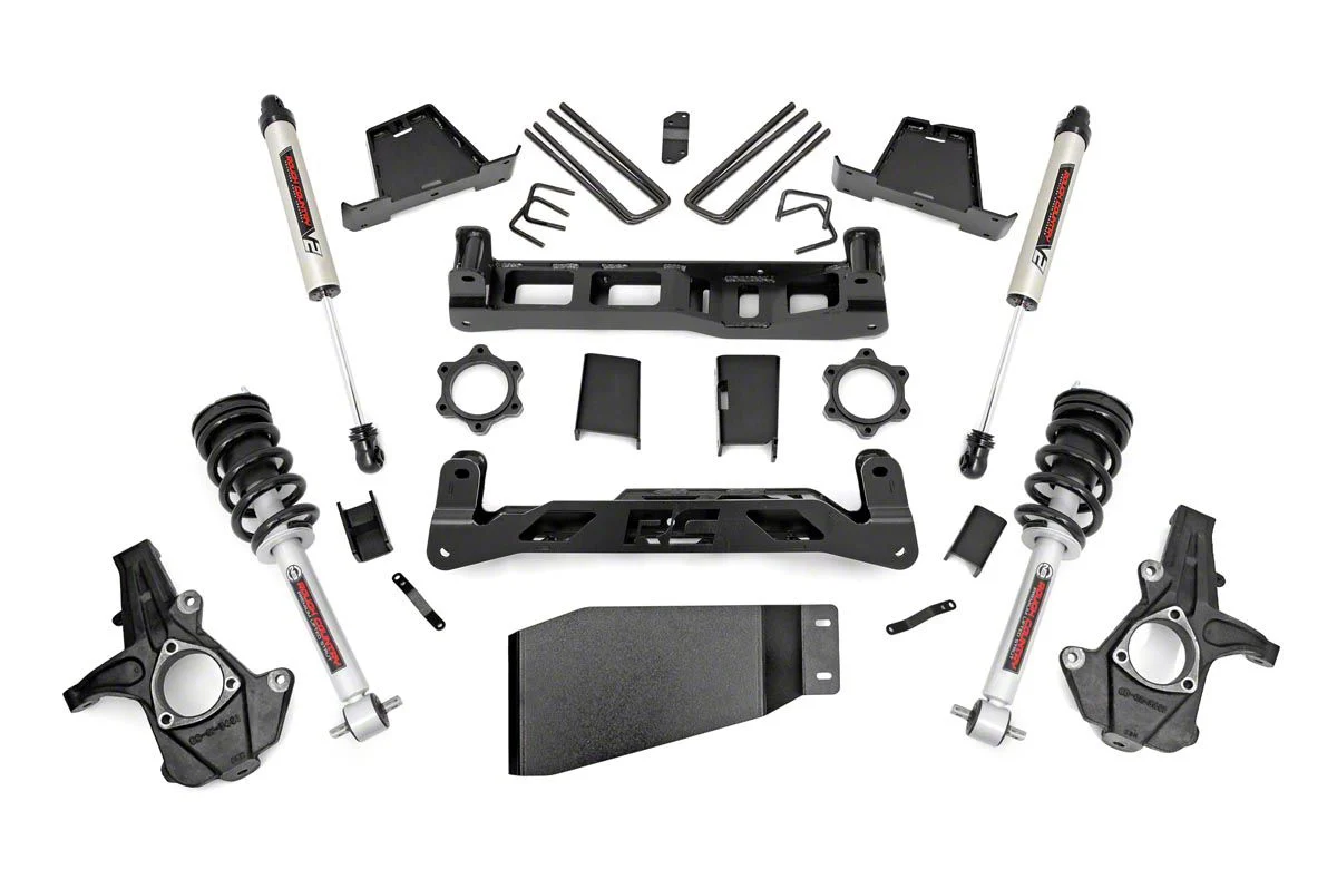 Rough Country 7.50-Inch Suspension Lift Kit with Lifted Struts and V2 Monotube Shocks (07-13 4WD Sierra 1500)