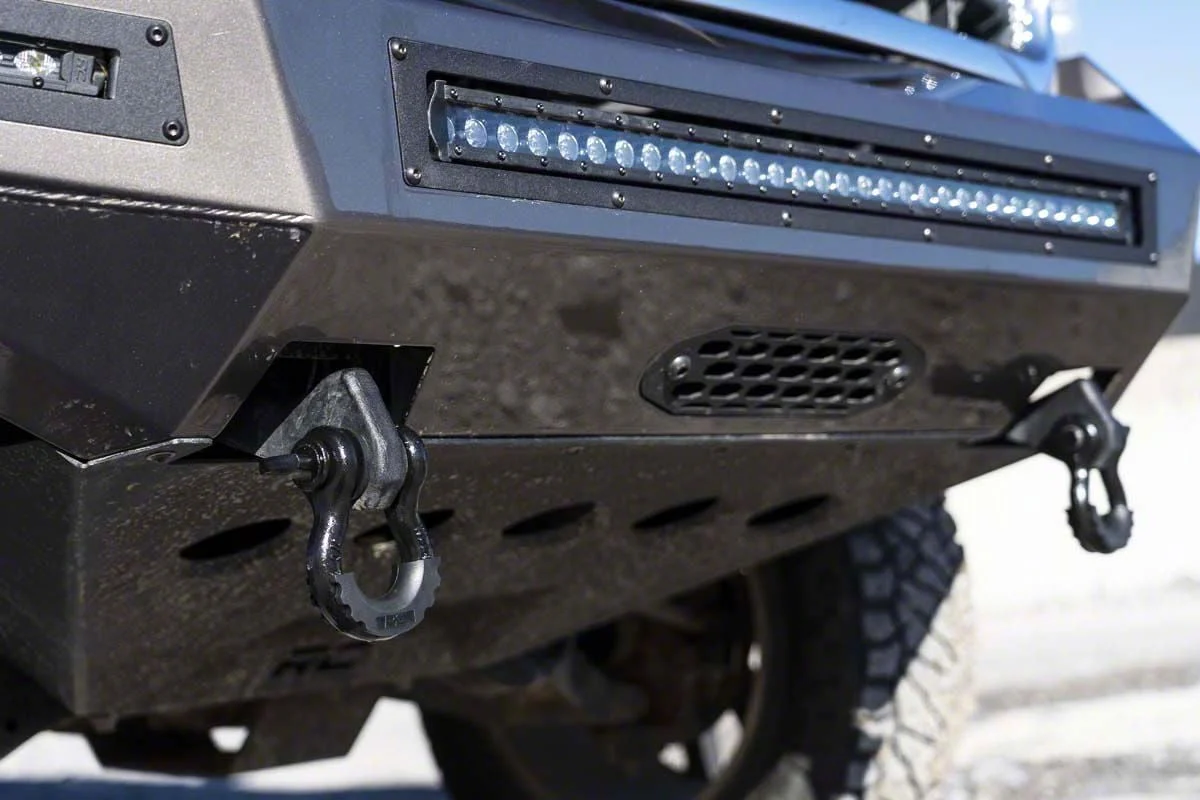 Rough Country Tow Hook to Shackle Conversion Kit with D-Ring Shackles and Rubber Isolators (07-13 Sierra 1500)