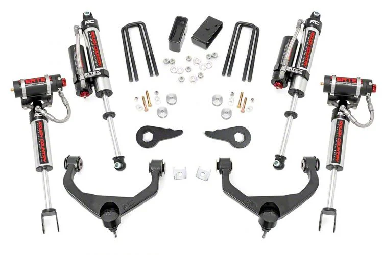 Rough Country Suspension 3.50-Inch Bolt-On Suspension Lift Kit with Vertex Reservoir Shocks (11-19 Sierra 2500 HD SRW w/o Factory Overload Springs, Excluding MagneRide)