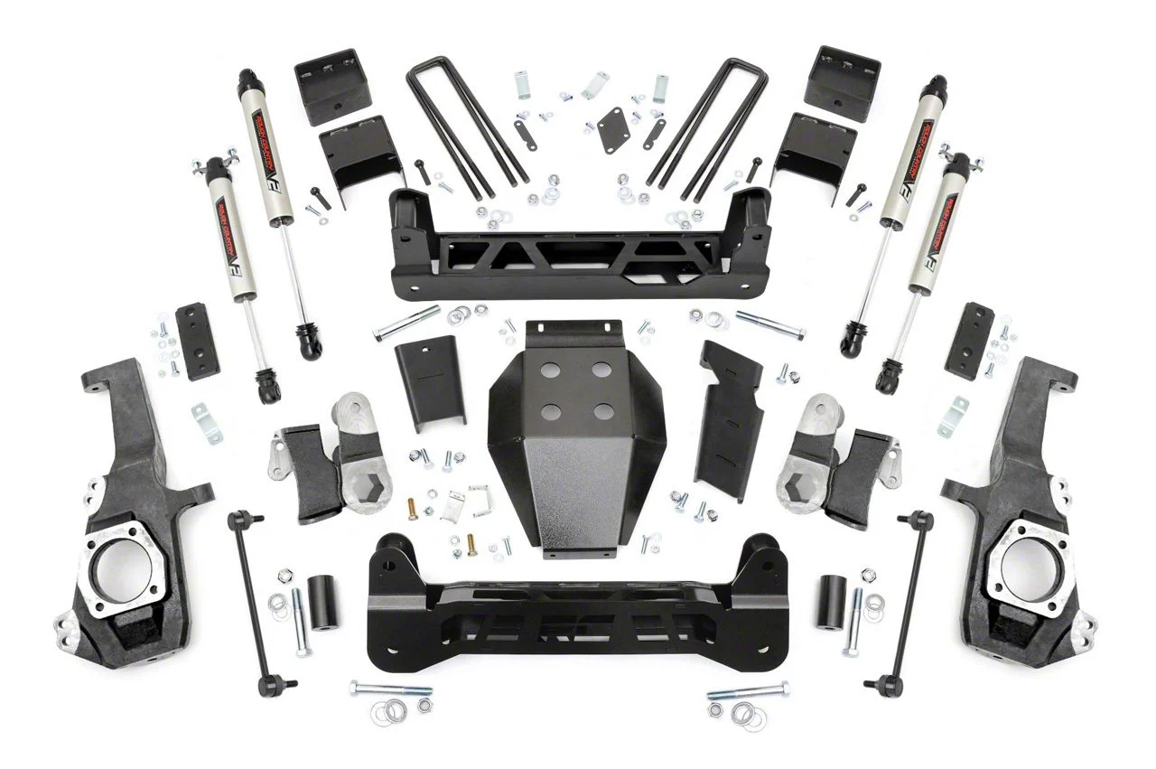 Rough Country Suspension 5-Inch NTD Suspension Lift Kit with V2 Monotube Shocks (20-26 Sierra 2500 HD, Excluding Denali)