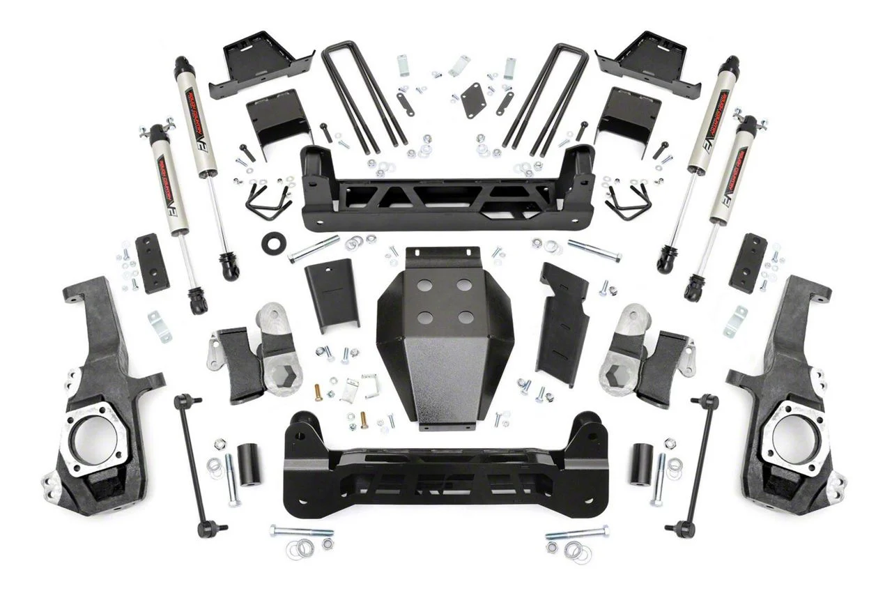 Rough Country Suspension 7-Inch NTD Suspension Lift Kit with V2 Monotube Shocks (20-26 Sierra 2500 HD, Excluding Denali)