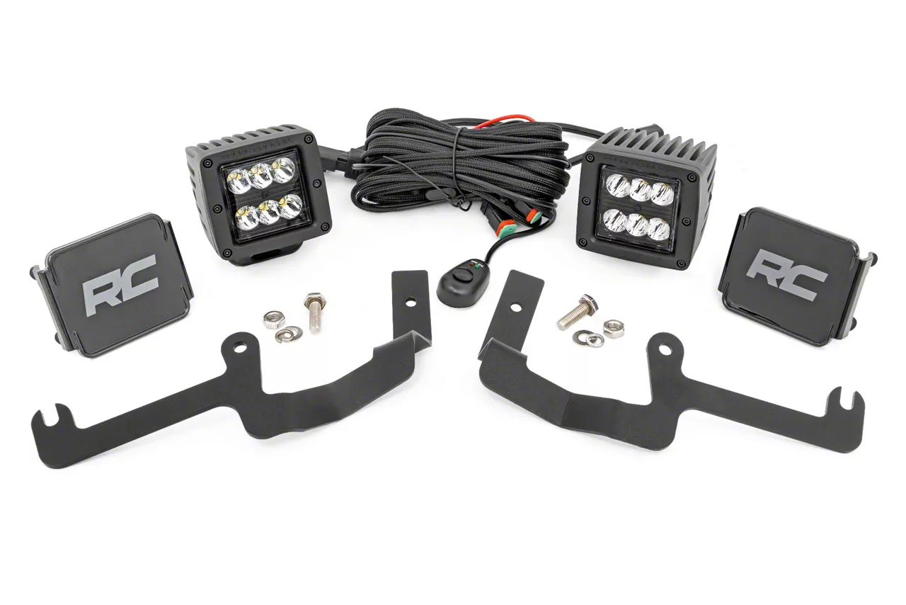 Rough Country Offroad Black Series LED Ditch Light Kit; Spot Beam (19-26 Silverado 1500)