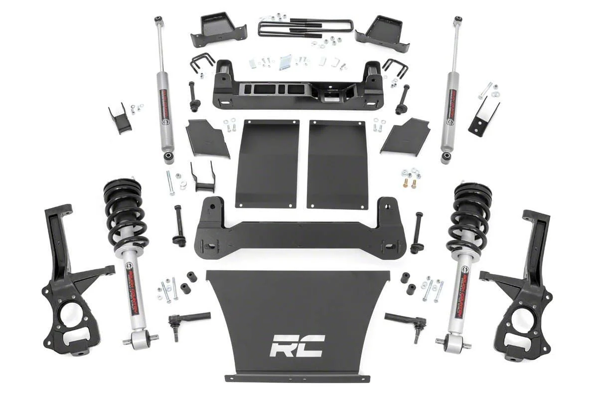 Rough Country Suspension 4-Inch Suspension Lift Kit with Lifted Struts and Premium N3 Shocks (19-24 4.3L, 5.3L, 6.2L Silverado 1500 Trail Boss)