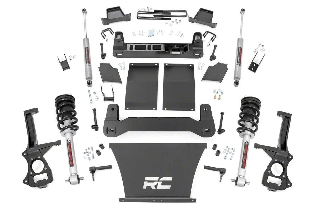 Rough Country Suspension 6-Inch Suspension Lift Kit with N3 Struts and Premium N3 Shocks (19-24 4.3L, 5.3L, 6.2L Silverado 1500 w/ Rear Multi-Leaf Pack Springs, Excluding Trail Boss & ZR2)