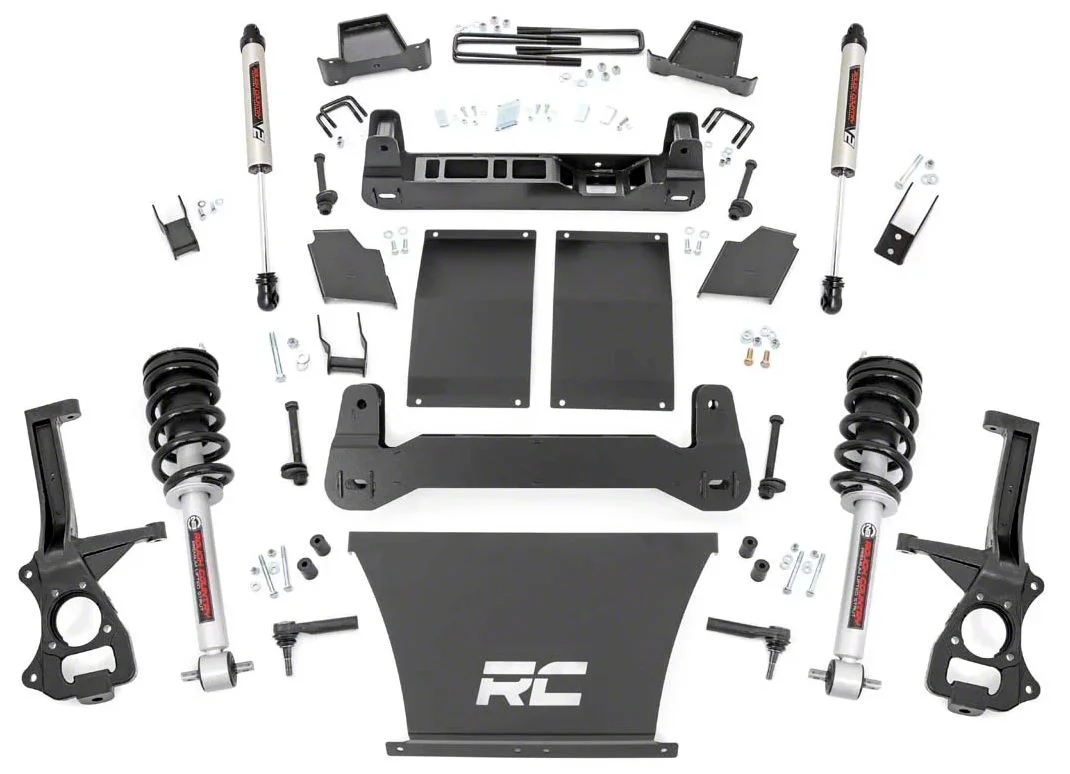 Rough Country 6-Inch Suspension Lift Kit with N3 Struts and V2 Monotube Shocks (19-25 4.3L, 5.3L, 6.2L Silverado 1500 w/ Rear Multi-Leaf Pack Springs, Excluding Trail Boss & ZR2)
