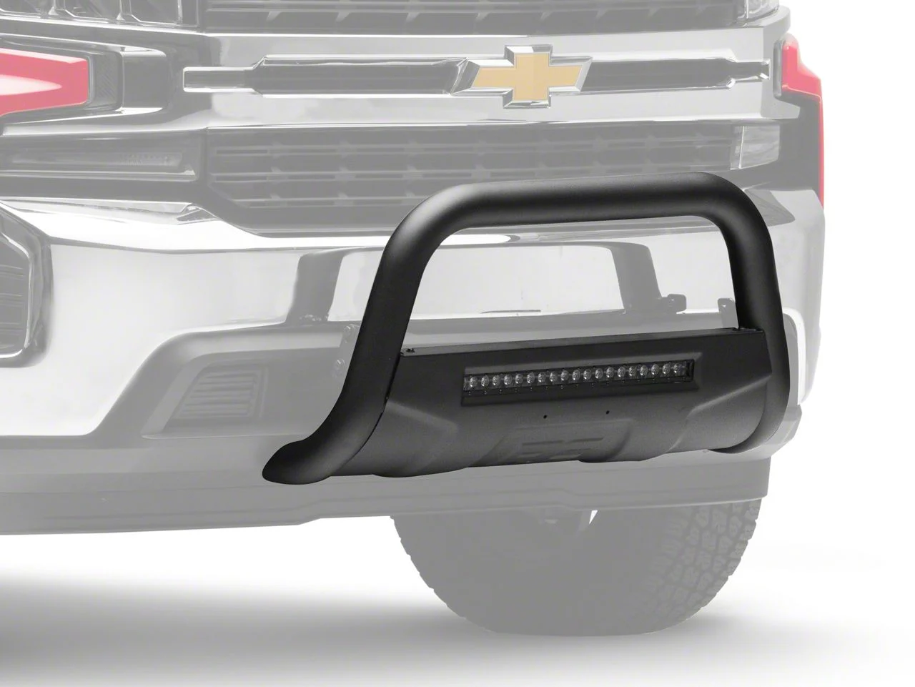 Rough Country Bull Bar with LED Light Bar; Black (19-26 Silverado 1500, Excluding Diesel & ZR2)