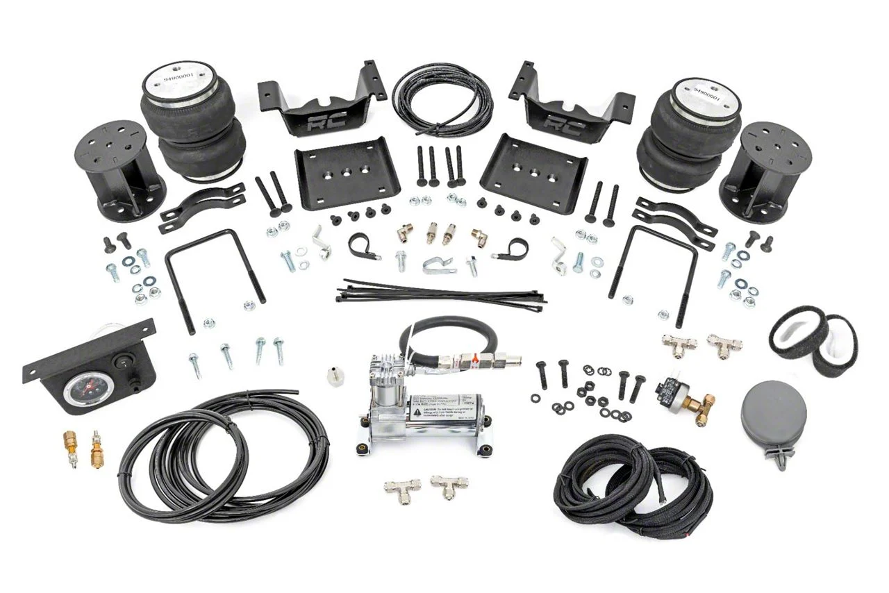 Rough Country Offroad Rear Air Spring Kit with OnBoard Air Compressor for 0 to 6-Inch Lift; 10-1/4 to 11-1/4-Inch Range (07-18 Silverado 1500)