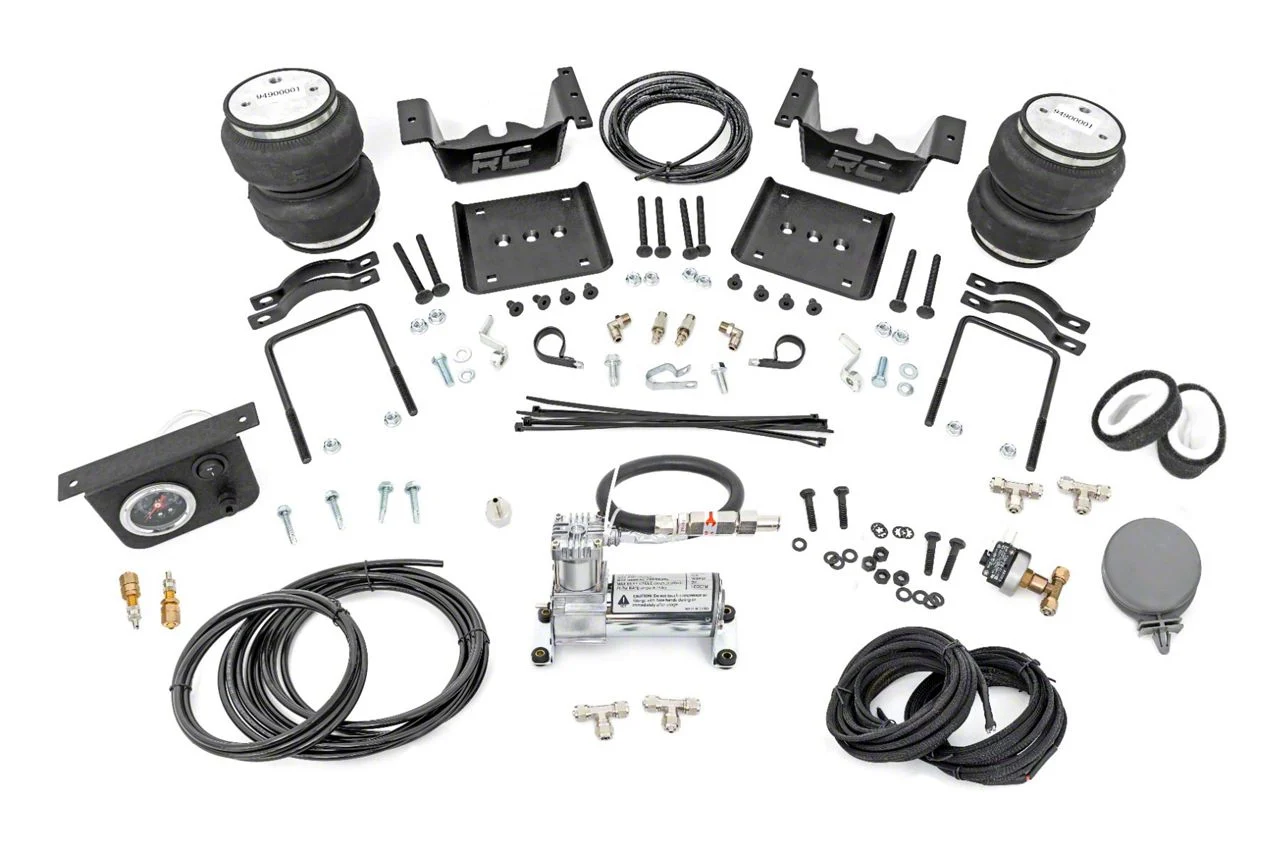 Rough Country Offroad Rear Air Spring Kit with OnBoard Air Compressor for 0 to 6-Inch Lift; Stock Range (07-18 Silverado 1500)