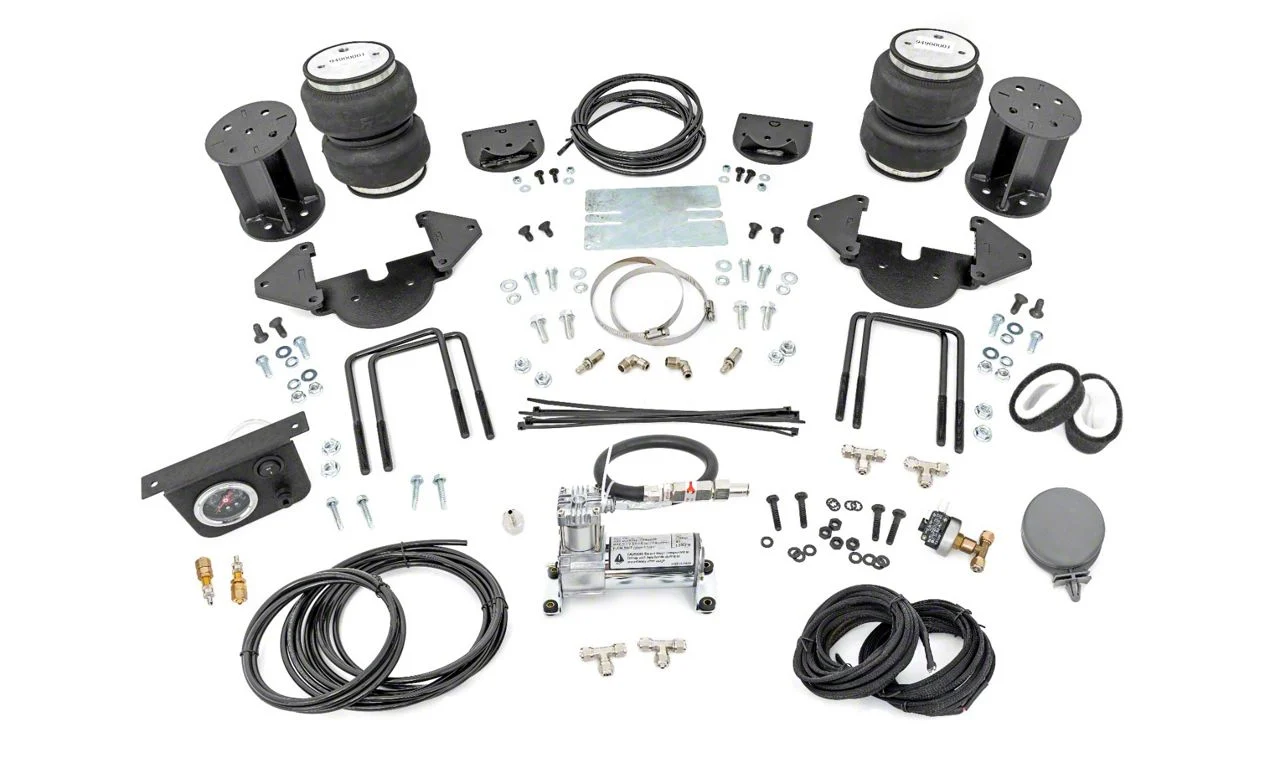 Rough Country Suspension Rear Air Spring Kit with OnBoard Air Compressor for 0 to 6-Inch Lift; 12 to 13-Inch Range (19-26 Silverado 1500)