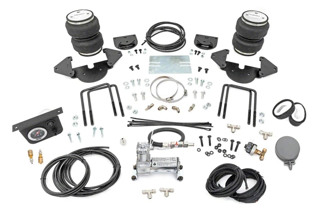 Rough Country Offroad Rear Air Spring Kit with OnBoard Air Compressor for 0 to 6-Inch Lift; Stock Range (19-26 Silverado 1500)
