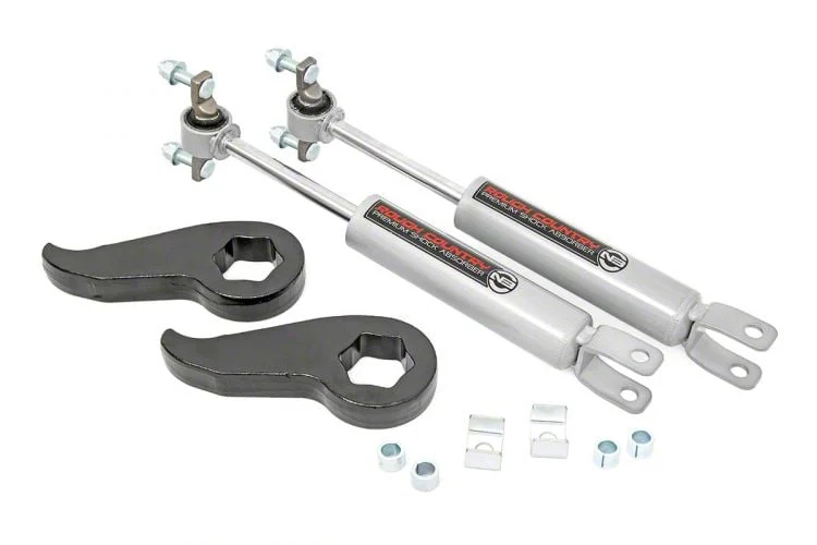 Rough Country Suspension 1.50 to 2-Inch Leveling Torsion Bar Keys with Premium N3 Shocks (20-26 4WD Silverado 2500 HD w/o MagneRide)