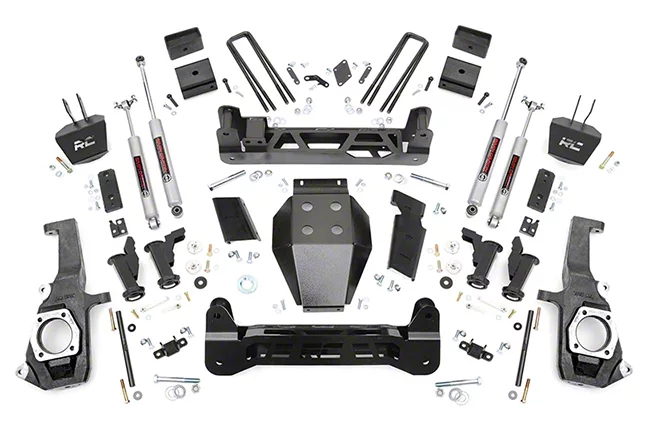 Rough Country Suspension 5-Inch Torsion Bar Suspension Lift Kit with Premium N3 Shocks (11-19 Silverado 2500 HD SRW)