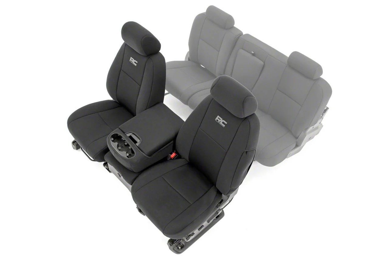 Rough Country Neoprene Front Seat Covers; Black (11-13 Silverado 2500 HD)