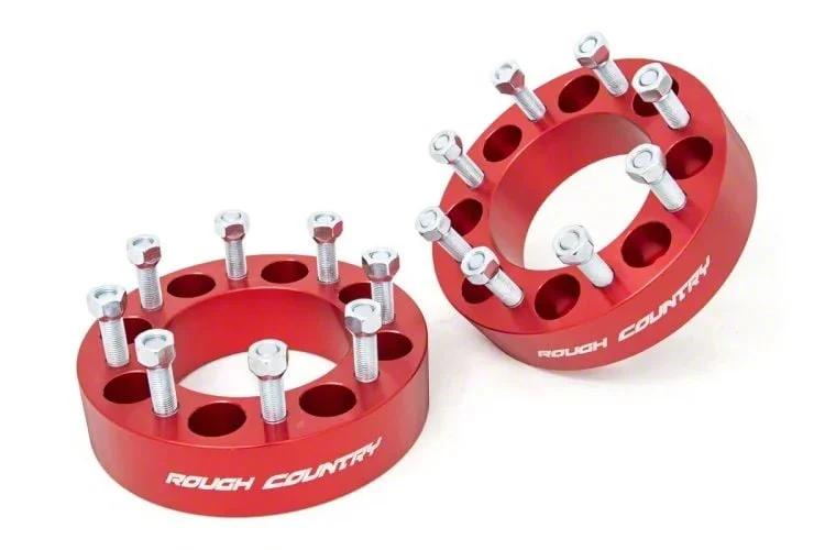 Rough Country Suspension 2-Inch Wheel Spacers; Red (07-10 Silverado 3500 HD)