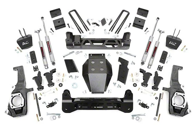 Rough Country Suspension 5-Inch Torsion Bar Suspension Lift Kit with Premium N3 Shocks (11-19 Silverado 3500 HD SRW)