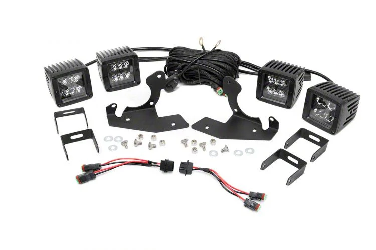 Rough Country Suspension Black Series LED Fog Light Kit (11-14 Silverado 3500 HD)