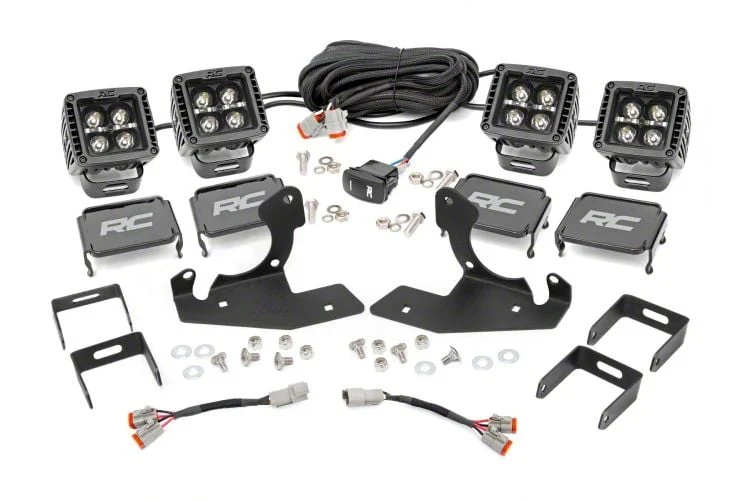Rough Country Offroad Black Series LED Fog Light Kit with Amber DRL (11-14 Silverado 3500 HD)