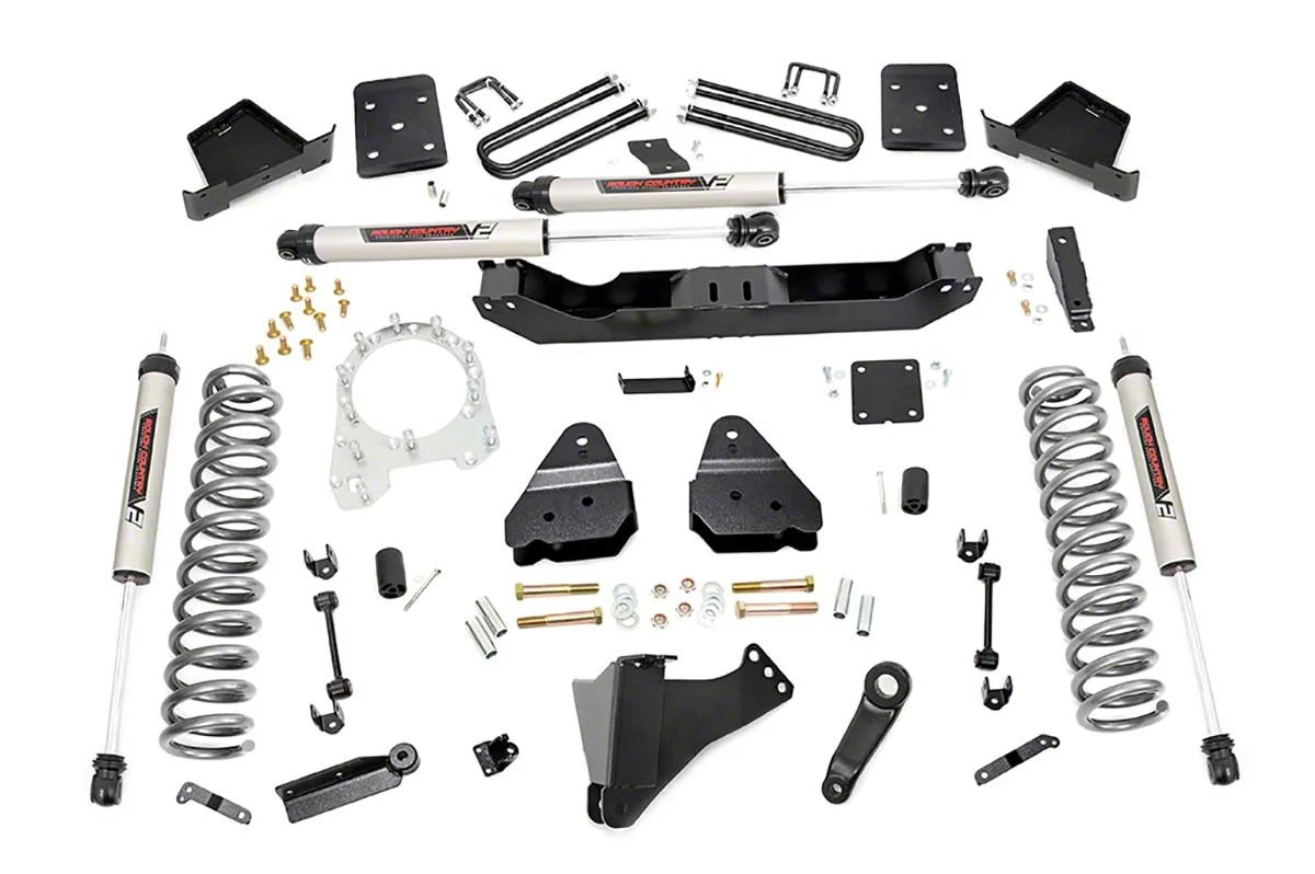 Rough Country Suspension 4.50-Inch Suspension Lift Kit with V2 Monotube Shocks (17-22 4WD 6.7L Powerstroke F-250 Super Duty w/ 4-Inch Rear Axle)