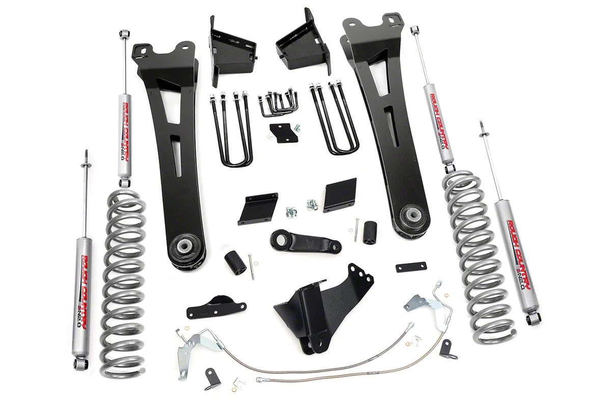 Rough Country 6-Inch Radius Arm Suspension Lift Kit with Premium N3 Shocks (15-16 4WD 6.7L Powerstroke F-250 Super Duty)