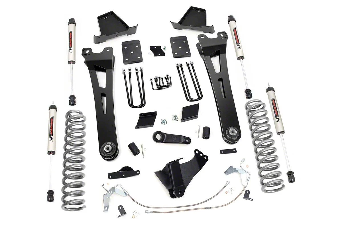 Rough Country 6-Inch Radius Arm Suspension Lift Kit with V2 Monotube Shocks (15-16 4WD 6.7L Powerstroke F-250 Super Duty)