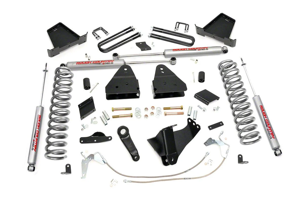 Rough Country 6-Inch Suspension Lift Kit with Premium N3 Shocks (15-16 4WD 6.2L F-250 Super Duty)
