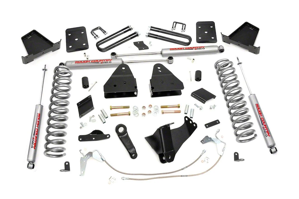 Rough Country 6-Inch Suspension Lift Kit with Premium N3 Shocks (15-16 4WD 6.7L Powerstroke F-250 Super Duty)